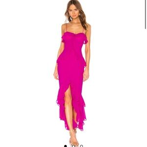Lovers + Friends Pink Ruffle Dress